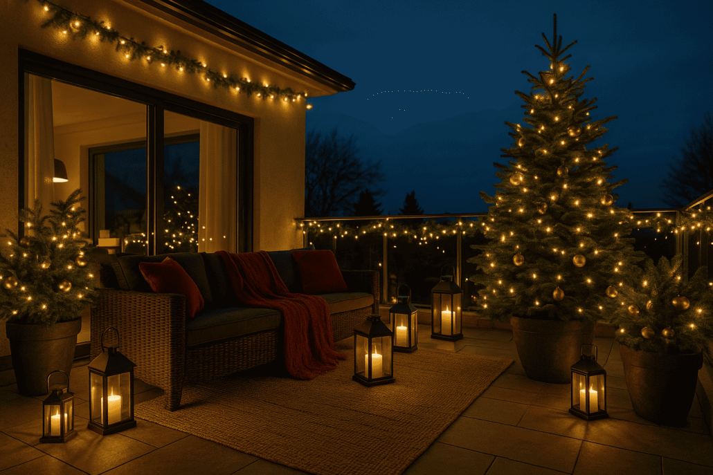 ideas para decorar tu terraza en navidad